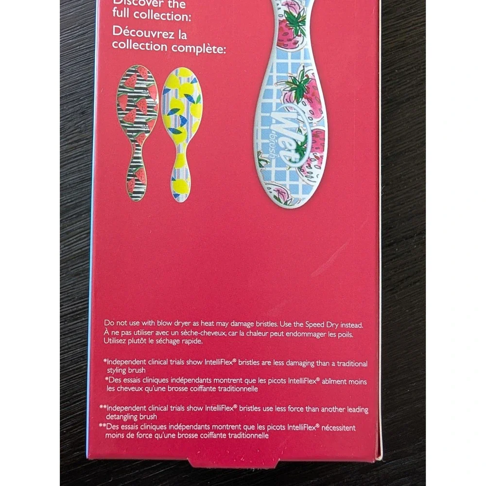 Strawberry Wet Brush Original Detangler Limited Edition Grid Hair Brush Cottage - Picture 7 of 7